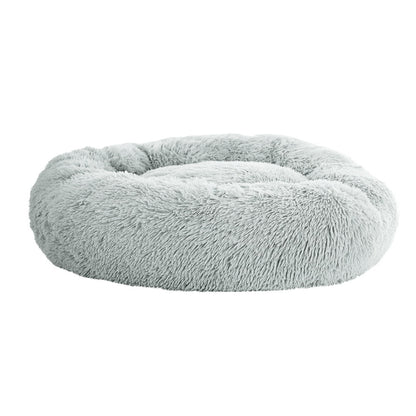 i.Pet Large Pet Bed Dog Cat Soft Plush Light Grey Non-Slip Washable 90cm