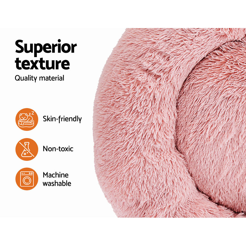 i.Pet Large Pet Bed Dog Cat 90cm Pink Soft Plush Non-Slip Washable - SuperSaverAU - view 4