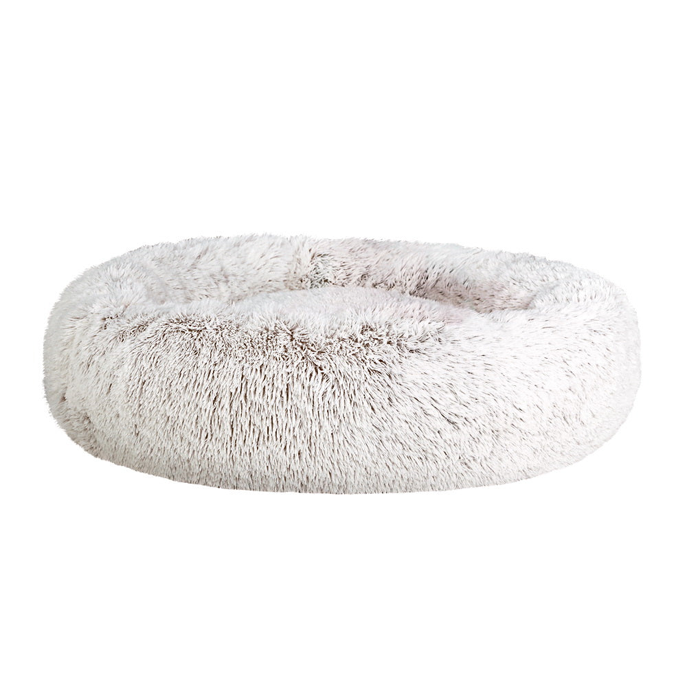 i.Pet Large Pet Bed 90cm Soft Plush White Brown Non-Slip Washable Cover - SuperSaverAU - view 1