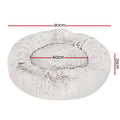 i.Pet Large Pet Bed 90cm Soft Plush White Brown Non-Slip Washable Cover - SuperSaverAU - view 2