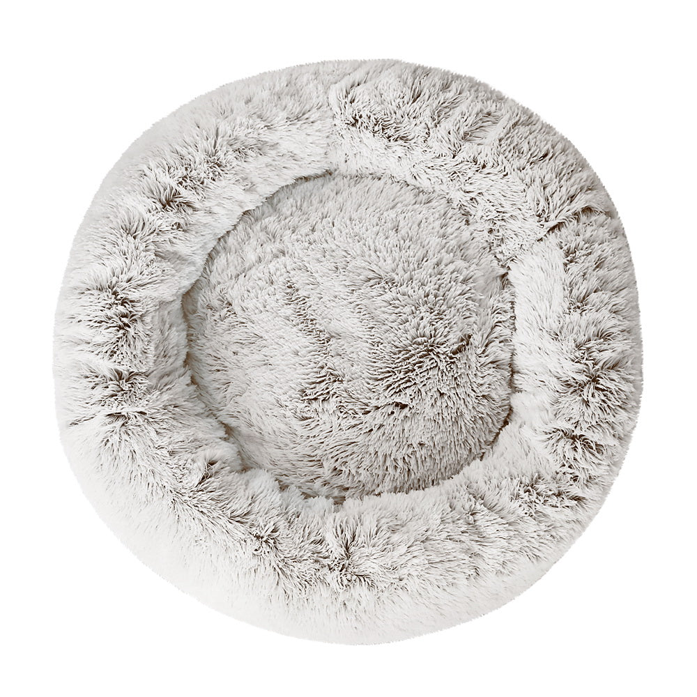 i.Pet Large Pet Bed 90cm Soft Plush White Brown Non-Slip Washable Cover