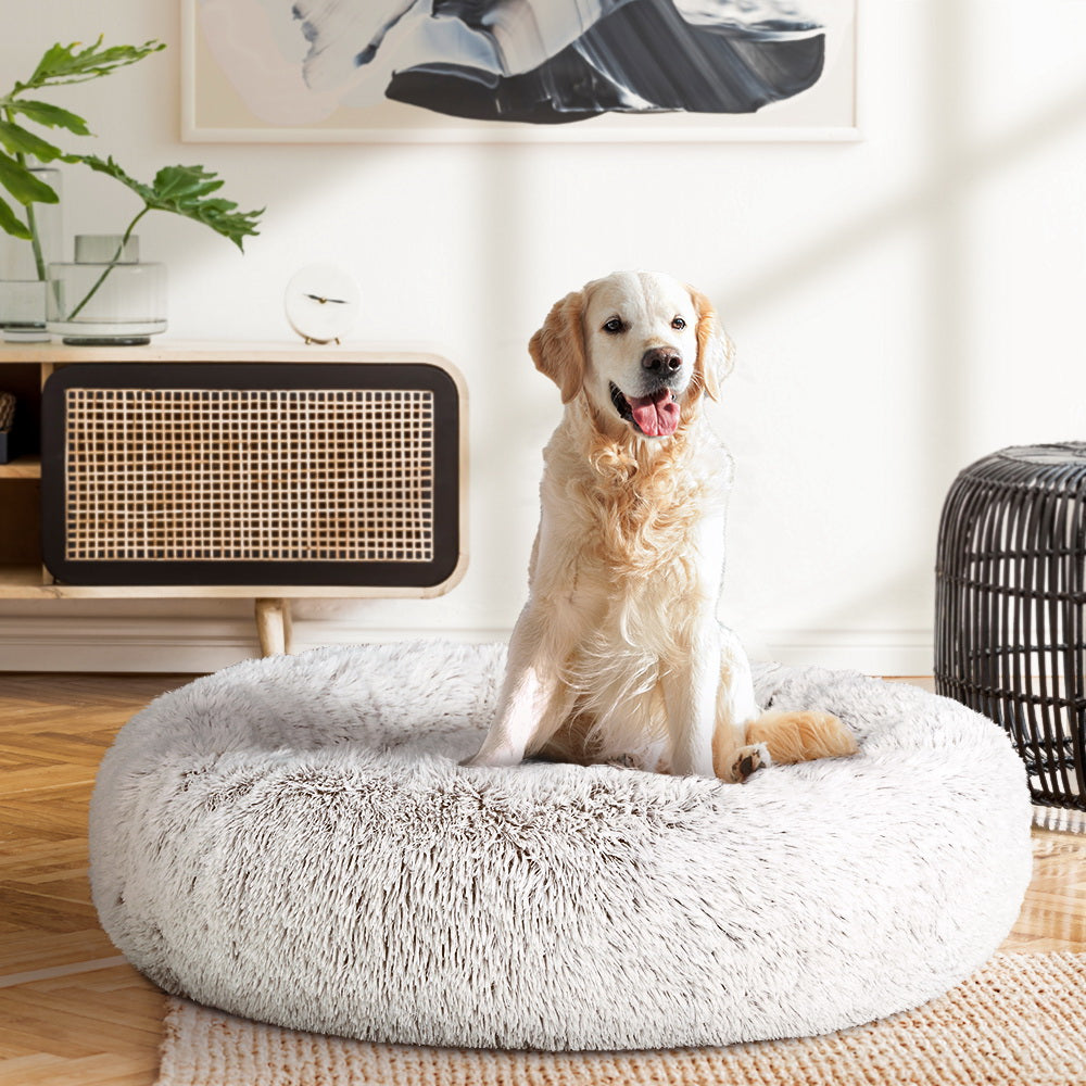 i.Pet Large Pet Bed 90cm Soft Plush White Brown Non-Slip Washable Cover - SuperSaverAU - view 8