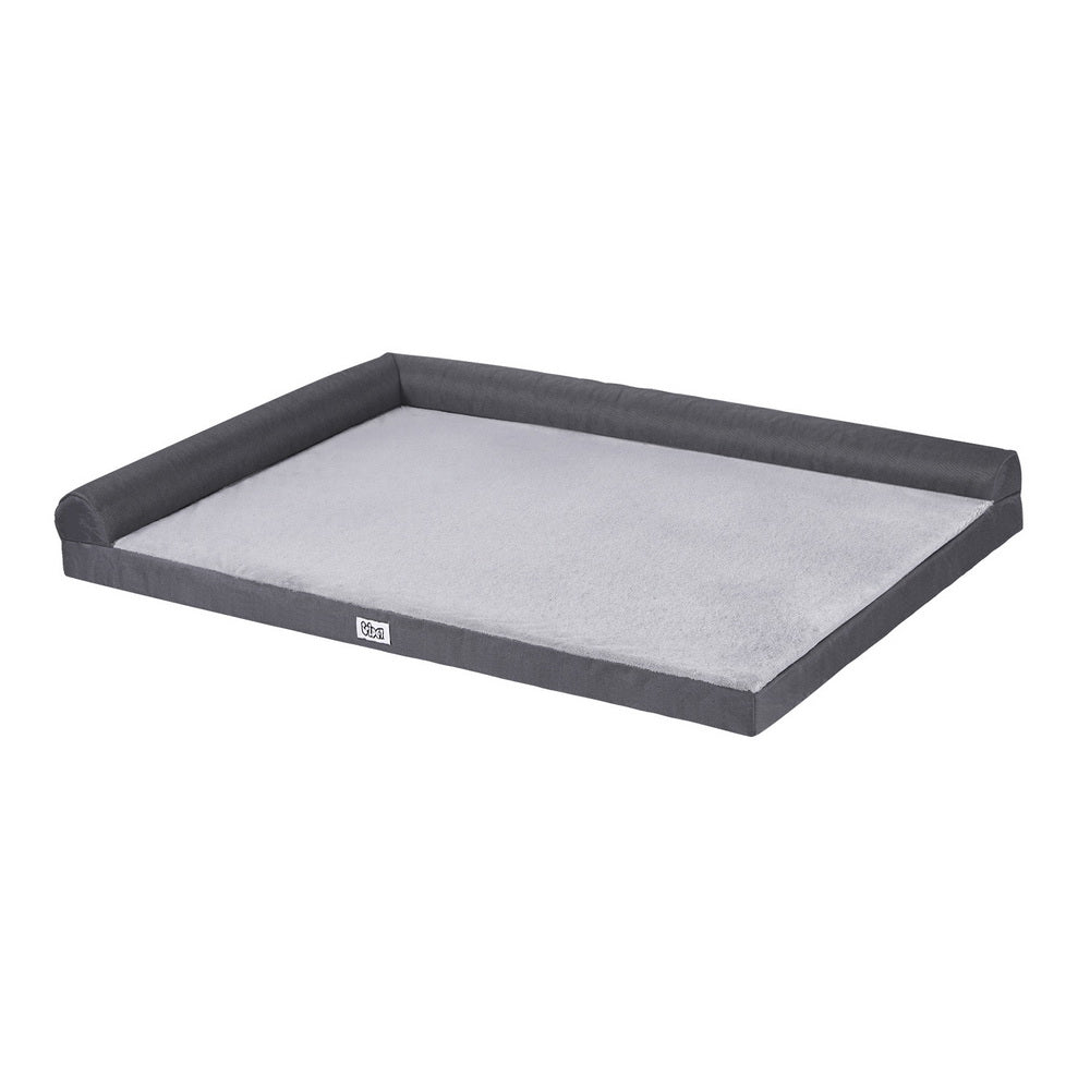 i.Pet Pet Bed Large 105cm x 75cm Plush Soft Cushion Removable Washable Grey