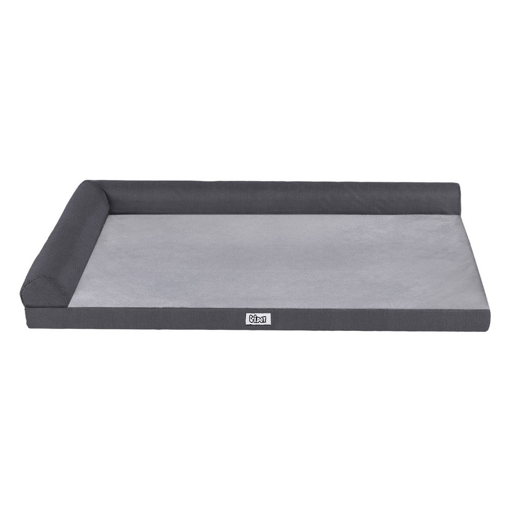 i.Pet Pet Bed Large 105cm x 75cm Plush Soft Cushion Removable Washable Grey - SuperSaverAU - view 3