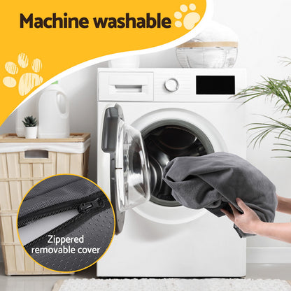 i.Pet Pet Bed Large 105cm x 75cm Plush Soft Cushion Removable Washable Grey