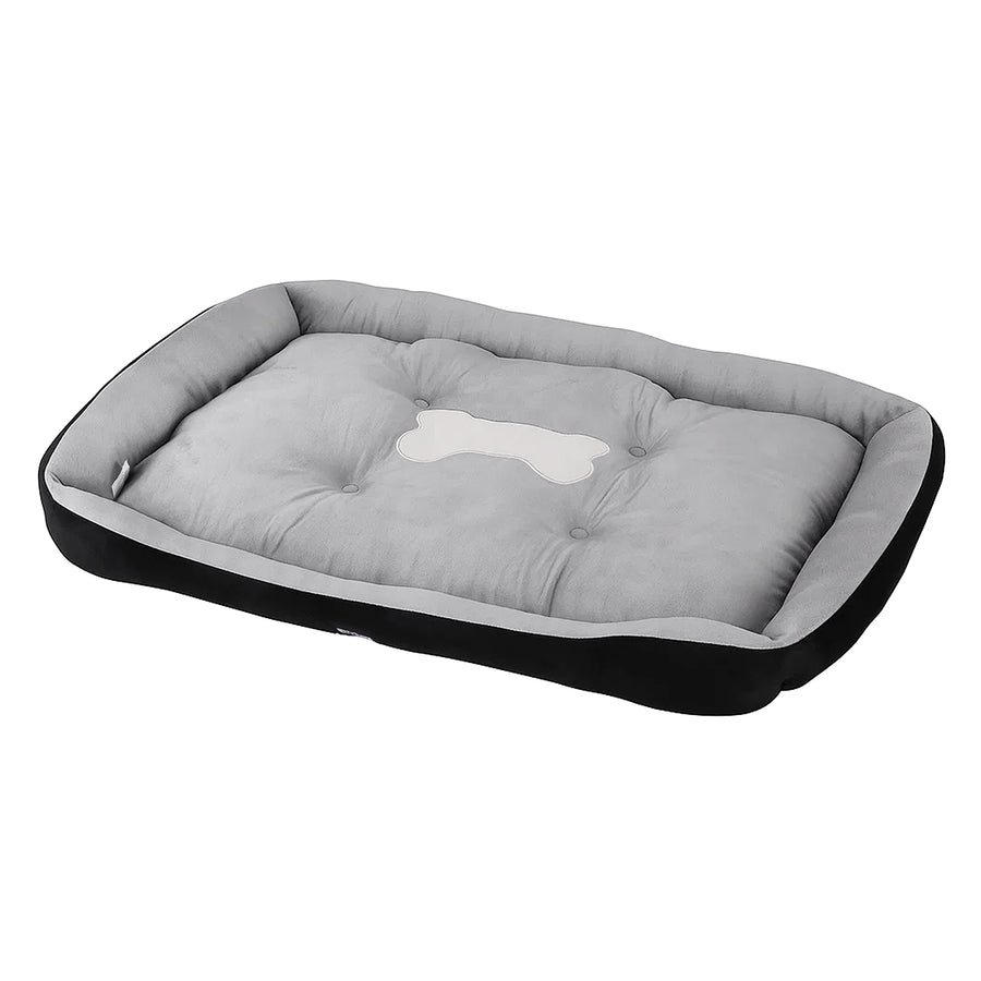 i.Pet XL Washable Pet Bed with PP Cotton Cushion - Grey & Black
