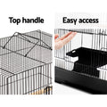Pet Bird Cage 88cm Black Wrought Iron with Perches & Feeders - SuperSaverAU - view 5