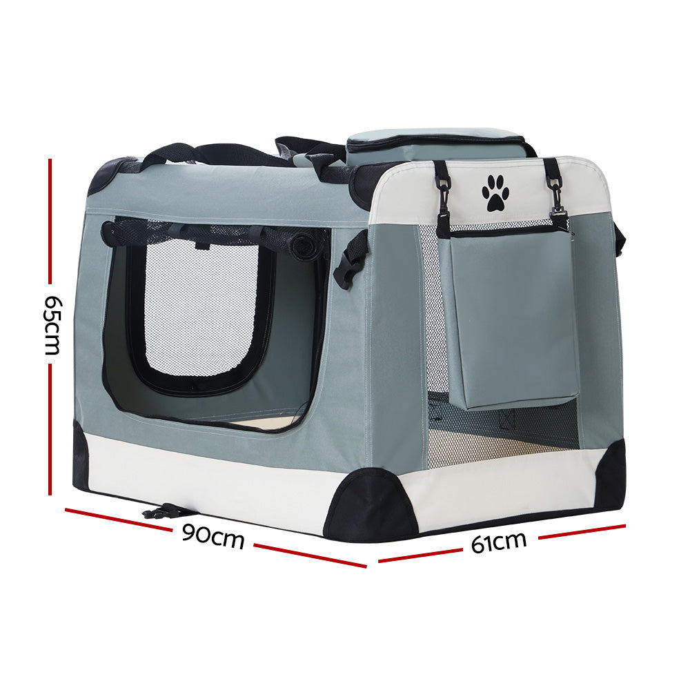 i.Pet 2XL Pet Carrier Soft Crate 90x61CM Portable Foldable for Dogs Cats
