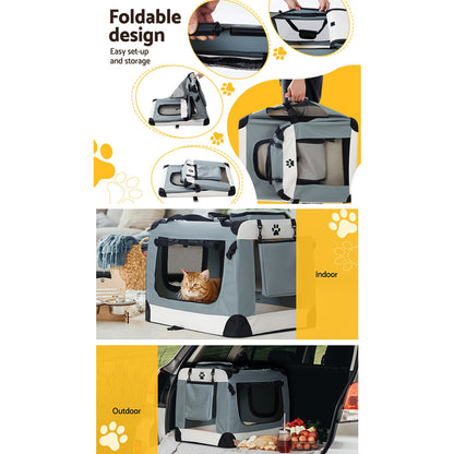 i.Pet 2XL Pet Carrier Soft Crate 90x61CM Portable Foldable for Dogs Cats