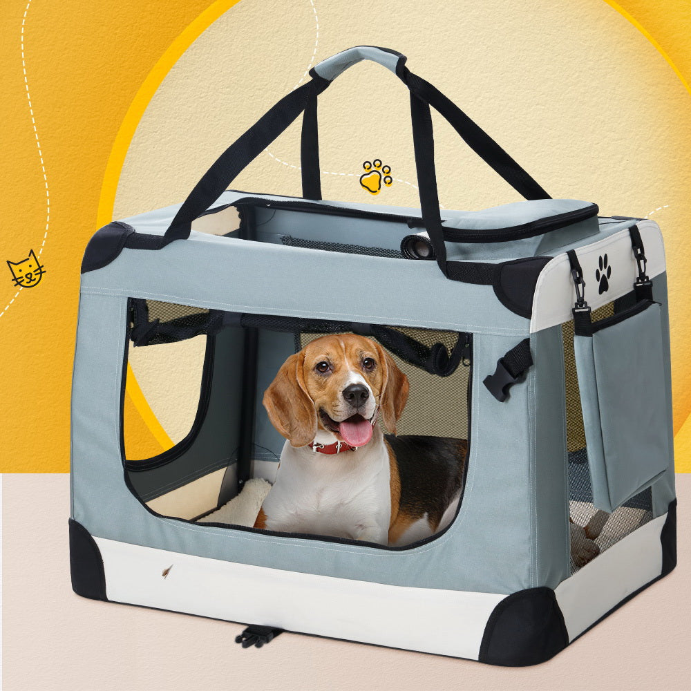 i.Pet 2XL Pet Carrier Soft Crate 90x61CM Portable Foldable for Dogs Cats - SuperSaverAU - view 8
