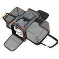 i.Pet Foldable Expandable Pet Carrier Bag - Grey & Orange