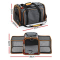 i.Pet Foldable Expandable Pet Carrier Bag - Grey & Orange