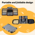 i.Pet Foldable Expandable Pet Carrier Bag - Grey & Orange