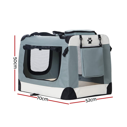 i.Pet Pet Carrier Soft Crate 70x52CM Portable Foldable Dog Cat Travel