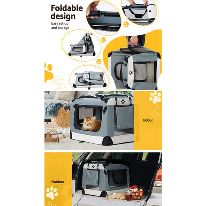 i.Pet Pet Carrier Soft Crate 70x52CM Portable Foldable Dog Cat Travel