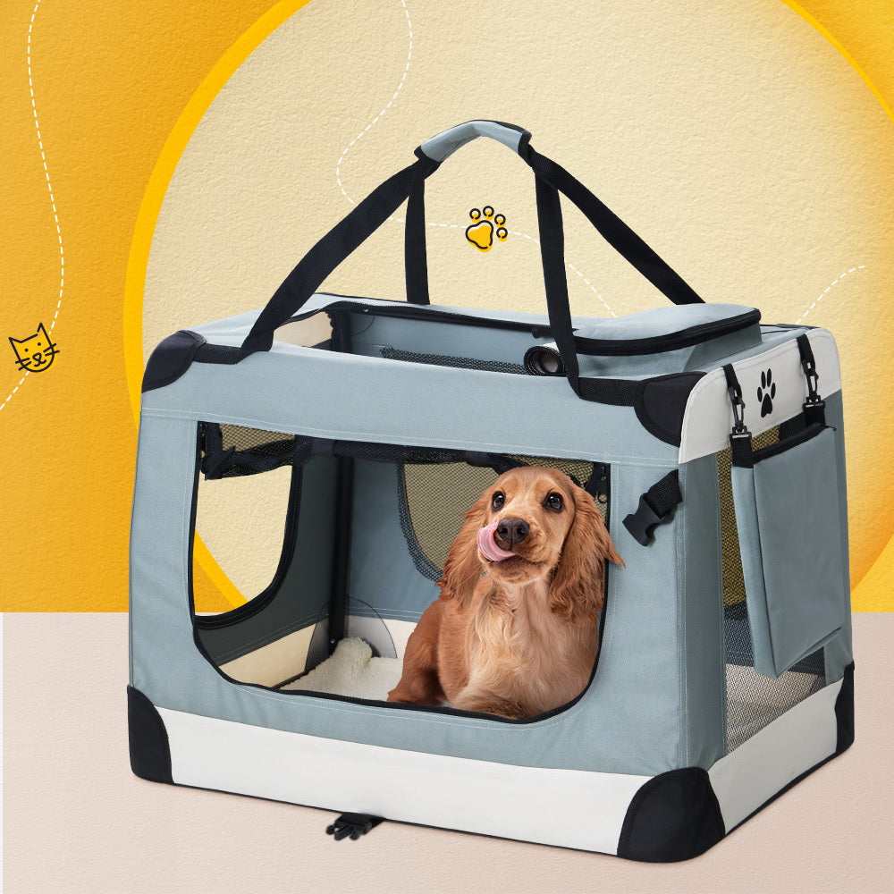 i.Pet Pet Carrier Soft Crate 70x52CM Portable Foldable Dog Cat Travel - SuperSaverAU - view 8