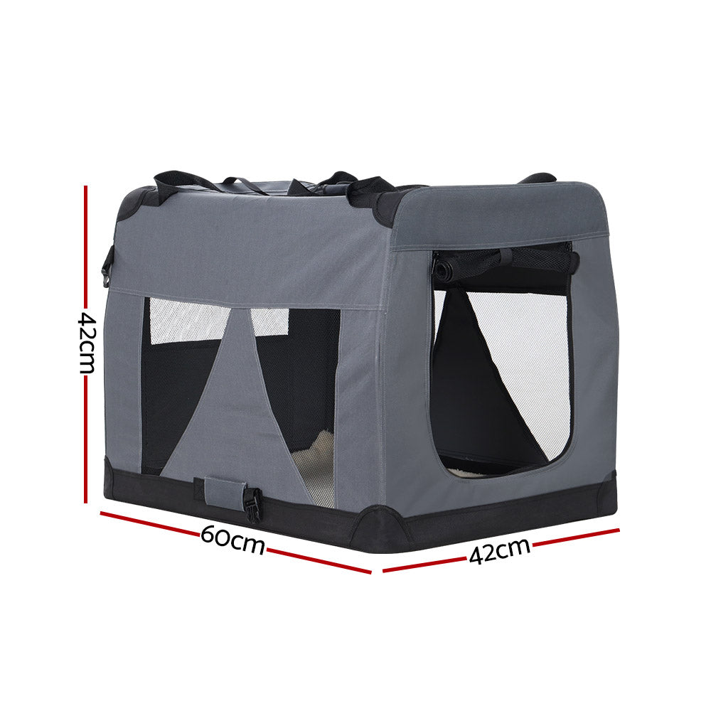i.Pet Pet Carrier Soft Crate 60x42CM Portable Foldable Dog Cat Travel