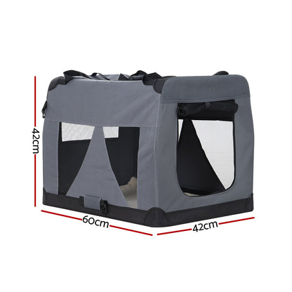 i.Pet Pet Carrier Soft Crate 60x42CM Portable Foldable Dog Cat Travel