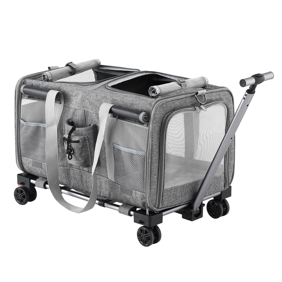 i.Pet Pet Carrier Trolley with Swivel Wheels - Grey 50kg