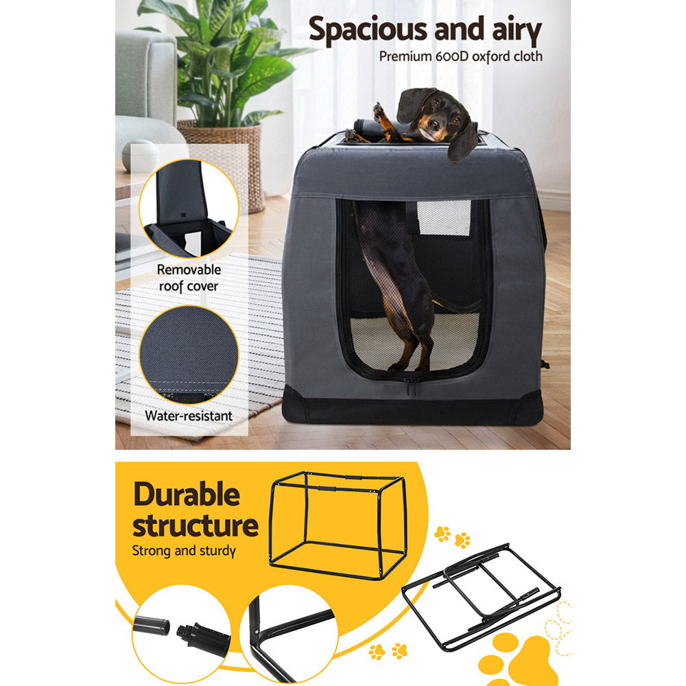i.Pet XL Pet Carrier 82x58CM Portable Foldable Dog Cat Travel Crate - SuperSaverAU - view 5