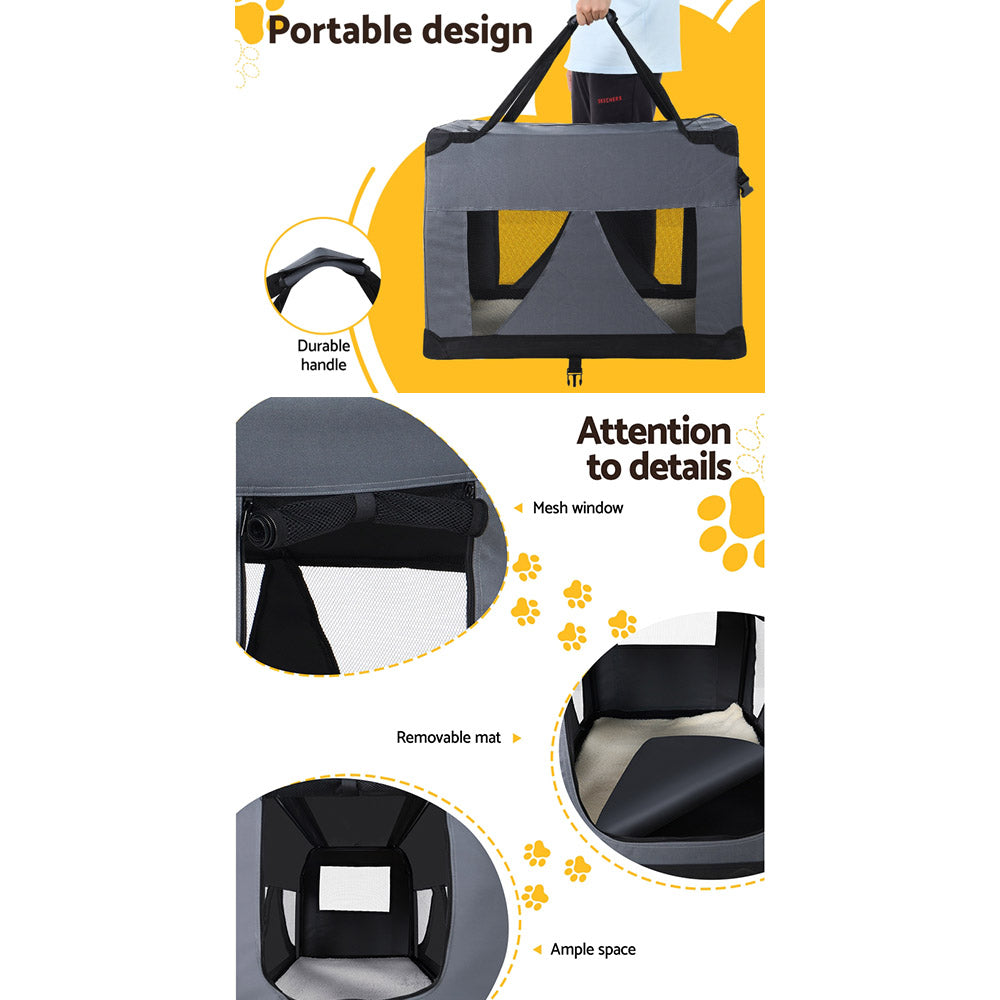 i.Pet XL Pet Carrier 82x58CM Portable Foldable Dog Cat Travel Crate - SuperSaverAU - view 6
