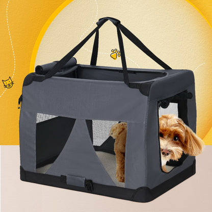 i.Pet XL Pet Carrier 82x58CM Portable Foldable Dog Cat Travel Crate