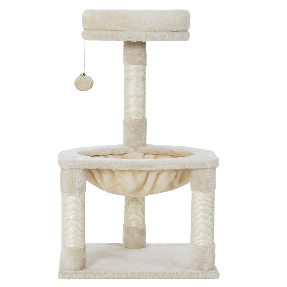 i.Pet Cat Tree 69cm Small-Sized Three-Level Scratching Post with Bed & Hammock