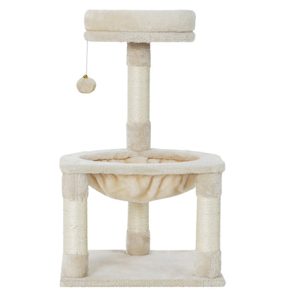 i.Pet Cat Tree 69cm Small-Sized Three-Level Scratching Post with Bed & Hammock
