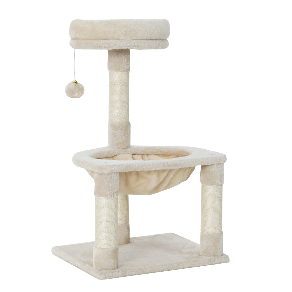 i.Pet Cat Tree 69cm Small-Sized Three-Level Scratching Post with Bed & Hammock