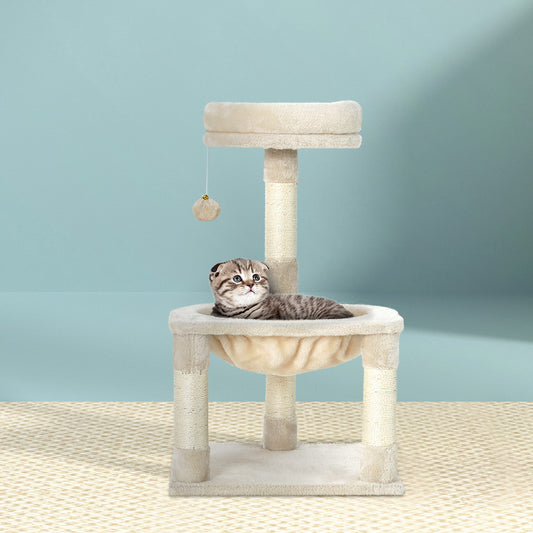 i.Pet Cat Tree 69cm Small-Sized Three-Level Scratching Post with Bed & Hammock