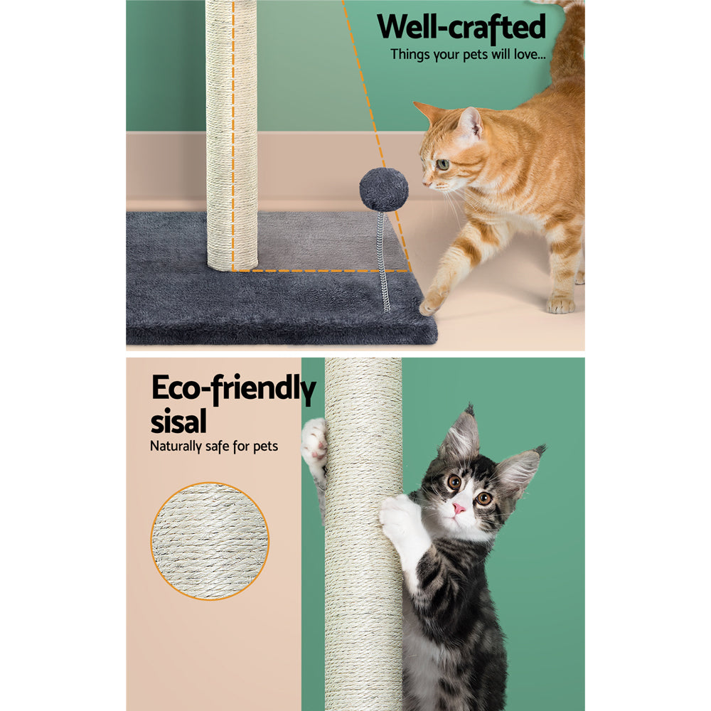 i.Pet Cat Tree 49cm Small Scratching Post with Plush Cover & Activity Balls