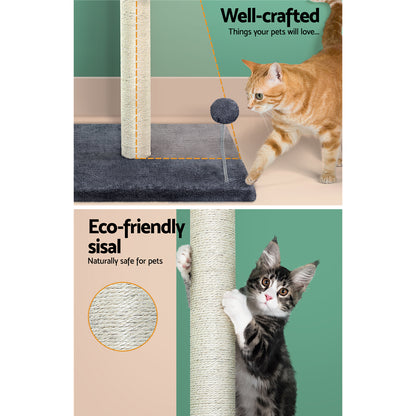i.Pet Cat Tree 49cm Small Scratching Post with Plush Cover & Activity Balls