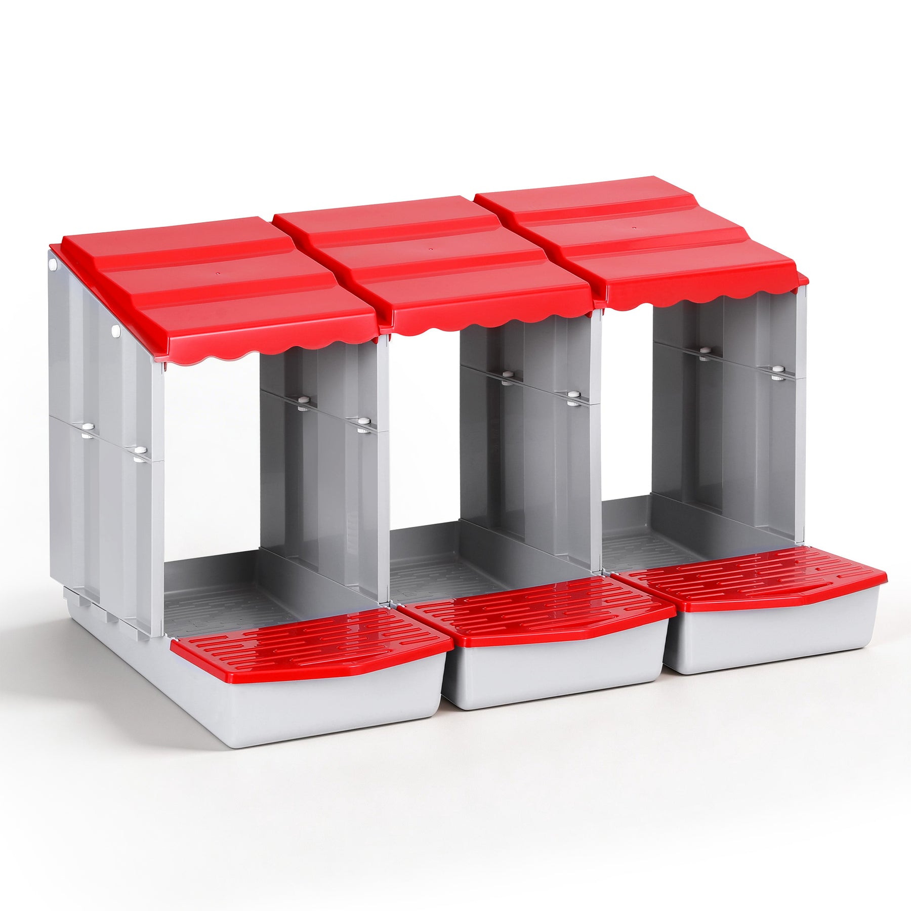 i.Pet Chicken Nesting Box 3 Hole Roll Away Egg Hutch - Red