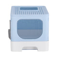 i.Pet Enclosed Cat Litter Box Large Tray Foldable with Scoop Blue - SuperSaverAU - view 3