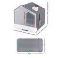 i.Pet Cat Litter Box Large Tray Enclosed Hooded with Scoop & Mat Grey - SuperSaverAU - view 3