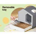 i.Pet Cat Litter Box Large Tray Enclosed Hooded with Scoop & Mat Grey - SuperSaverAU - view 5