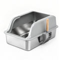 i.Pet Stainless Steel Cat Litter Box Set - Large Grey