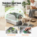 i.Pet Stainless Steel Cat Litter Box Set - Large Grey