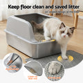 i.Pet Stainless Steel Cat Litter Box Set - Large Grey