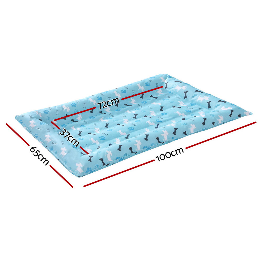 i.Pet Pet Cooling Mat 70cm x 110cm Self-Cooling Gel Waterproof Blue - SuperSaverAU - view 2