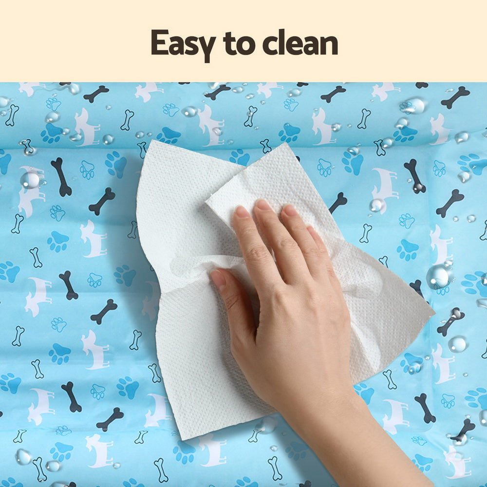 i.Pet Pet Cooling Mat 70cm x 110cm Self-Cooling Gel Waterproof Blue