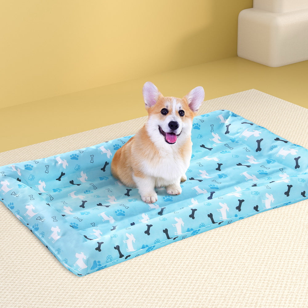 i.Pet Pet Cooling Mat 70cm x 110cm Self-Cooling Gel Waterproof Blue
