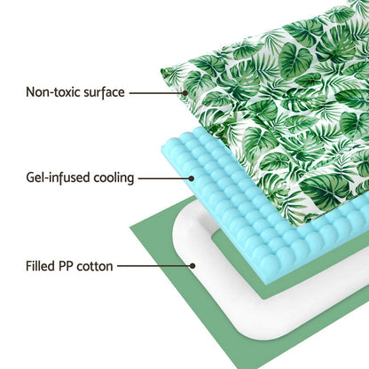 i.Pet Pet Cooling Mat 65cm x 100cm - Self-Cooling, Portable, Waterproof, Green
