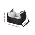 i.Pet Waterproof Dog Car Seat Booster Bed - Black Grey