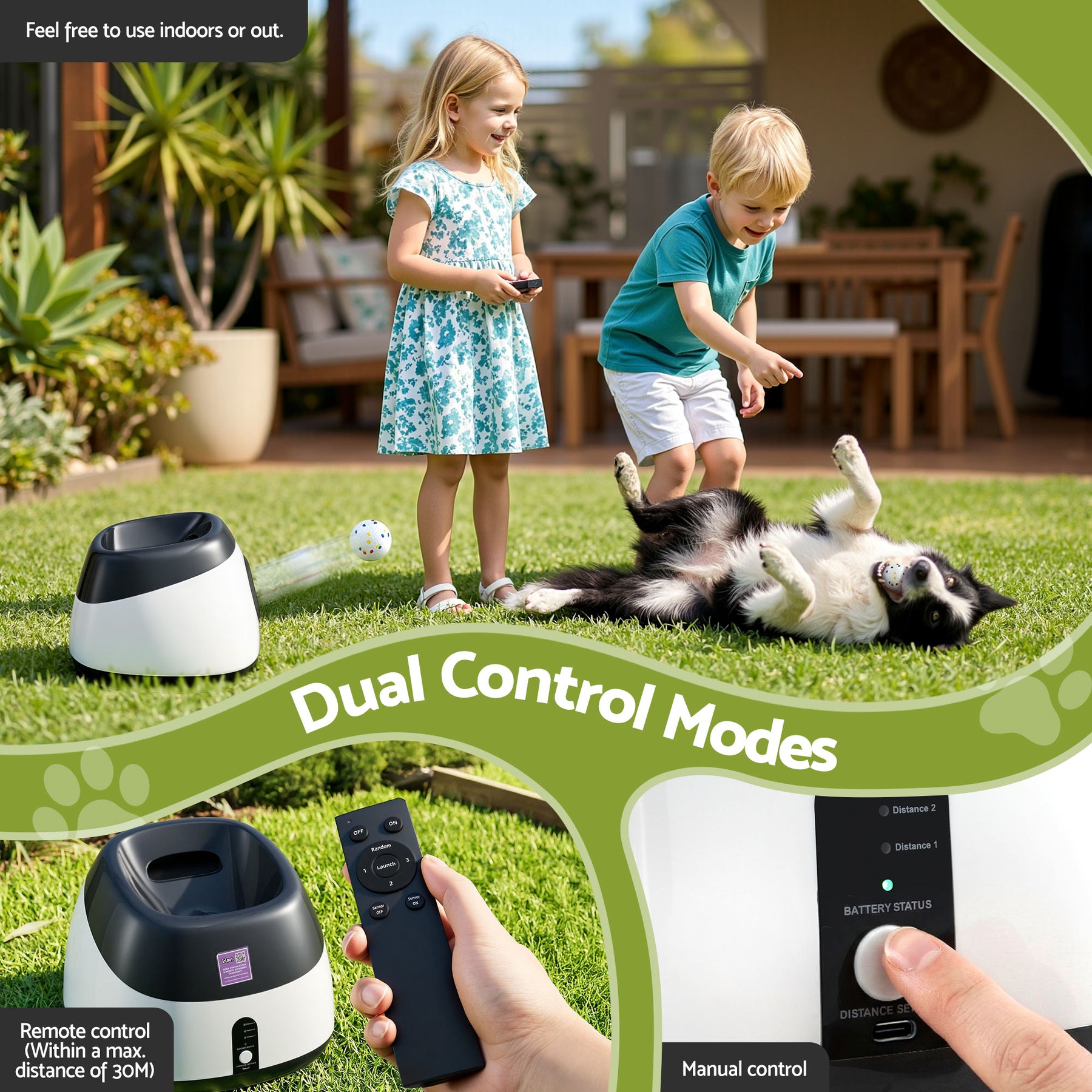 i.Pet Automatic Dog Ball Launcher with 6 Balls - Black
