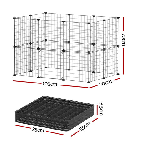 i.Pet Black Foldable 20 Panel Pet Playpen Enclosure