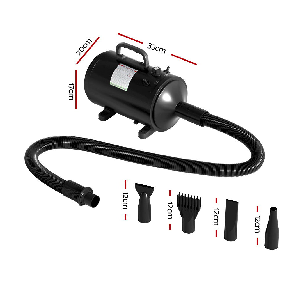 i.Pet Pet Hair Dryer 2000W-2200W Low Noise for Dogs & Cats with 4 Nozzles