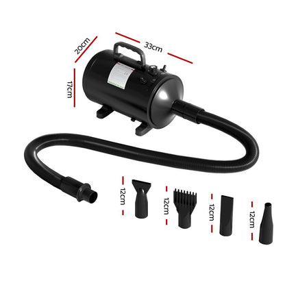 i.Pet Pet Hair Dryer 2000W-2200W Low Noise for Dogs & Cats with 4 Nozzles