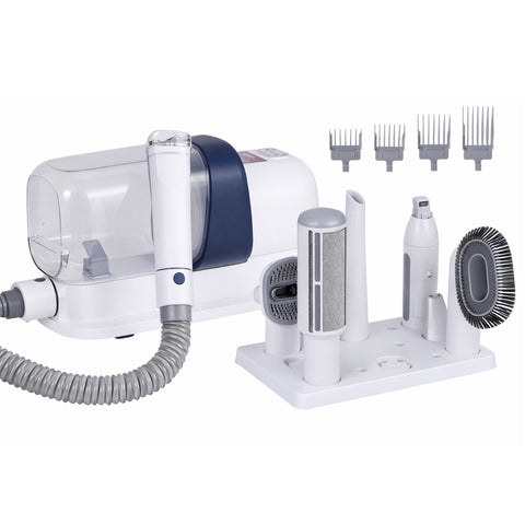 i.Pet 7-in-1 Pet Grooming Vacuum Kit with Clippers - White