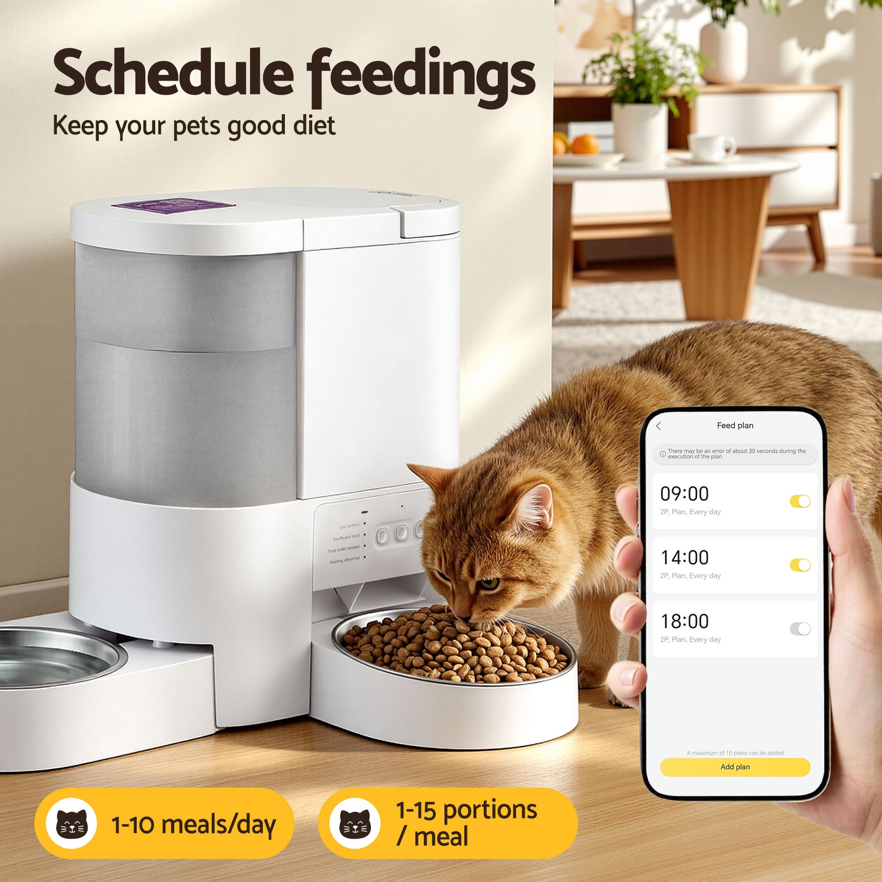 i.Pet 2-in-1 Automatic Pet Feeder & Water Dispenser - 4L